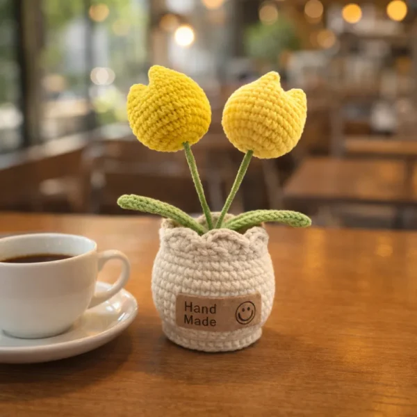 Crocheted Tulip Planter