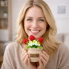 h Hand crochet Strawberry Planter
