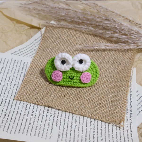 5pcs Cute Handmade Crochet Hair Clips - Frog, Mushroom, Lemon, Eggplant, Cabbage Shapes, Soft Fabric Hair Accessories for & Women, Whimsical Hairpins for Casual Attire, Cute Hair Accessories, Playful Hairpins, Handcrafted Hairpieces - Image 8