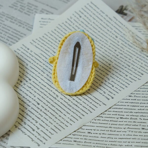 3 Handmade Crochet Hair Clips - Cute Snail and Chick Design Purely Handcrafted Headwear Set, Best for Christmas - Image 6