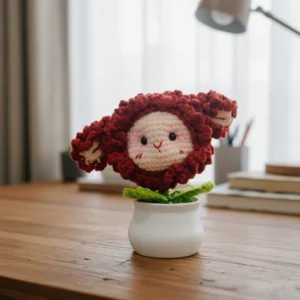 Hand-Crocheted Lamb Plant Holder
