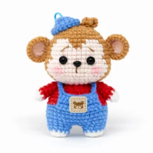 handmade crochet monkey keychain