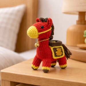 Hand-Crocheted Horse-Shaped Desktop