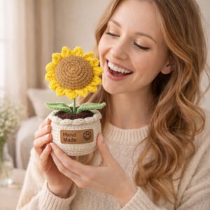 Hand-Crocheted Sunflower Desktop