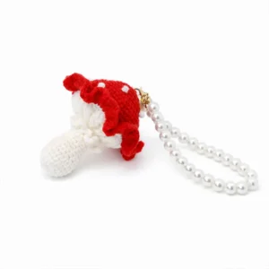 handmade Crochet Mushroom Keychain