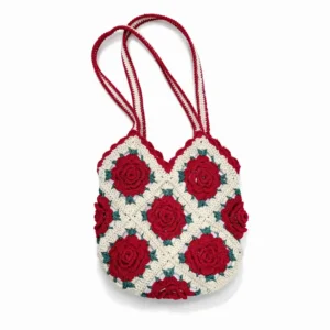 handmade crochet Rose Bag