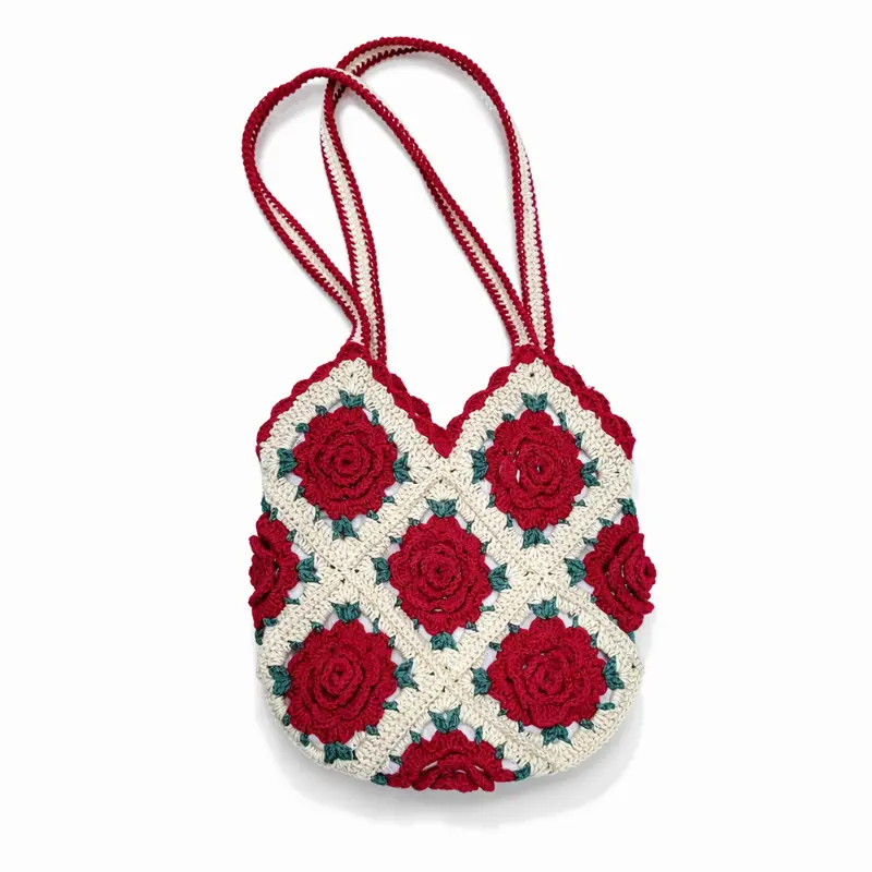 handmade crochet Rose Bag
