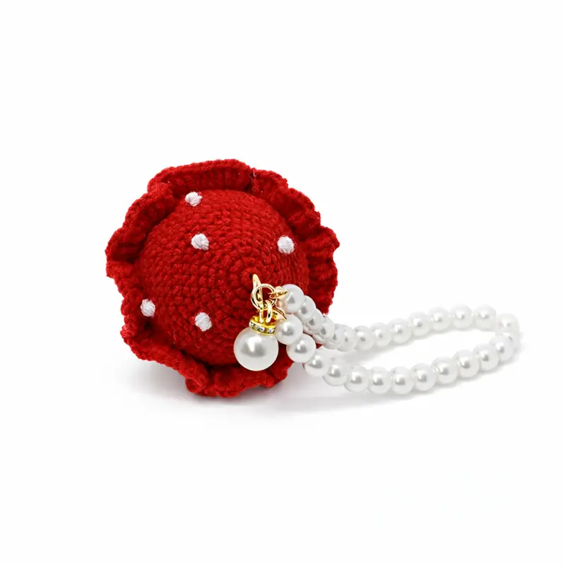 handmade Crochet Mushroom Keychain - Image 5
