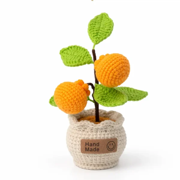Crochet Orange Planter