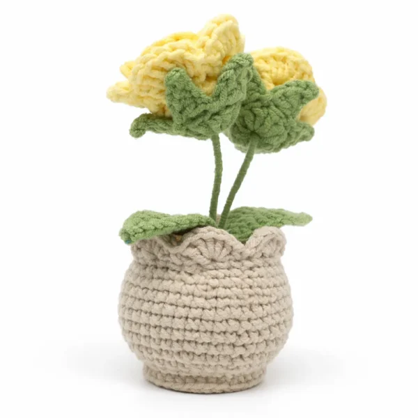 a2 Hand Crocheted Rose Plant