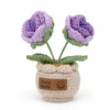 a4 Hand Crocheted Rose Plant
