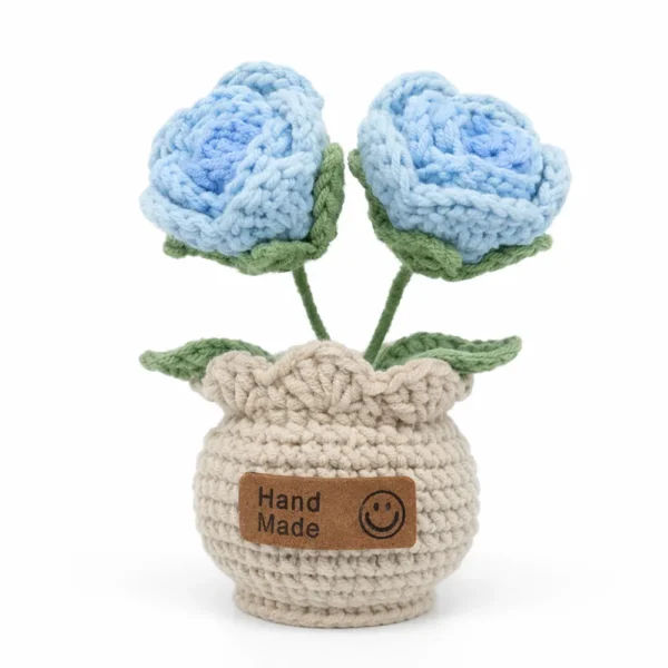 a5 Hand Crocheted Rose Plant