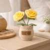 a7 Hand Crocheted Rose Plant