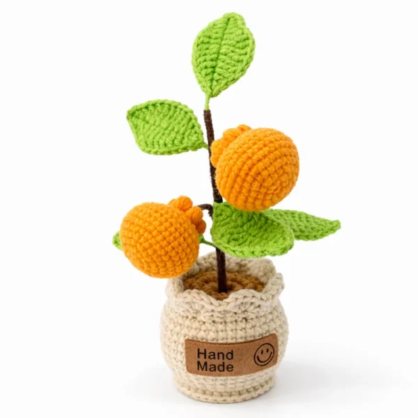 c Crochet Orange Planter