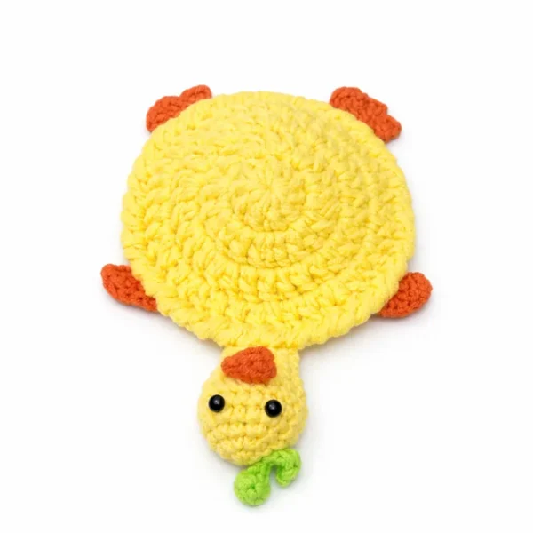 Crocheted Squirrel, Puppy, Turtle, and Chicken Coasters