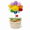 Hand Crocheted Large Multicolored Sunflower Plant