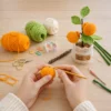 f Crochet Orange Planter