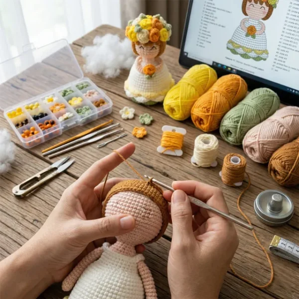 Handmade Crochet doll flowers