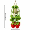 Crocheted Strawberry Hanging Basket