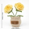 size Hand Crocheted Rose Plant