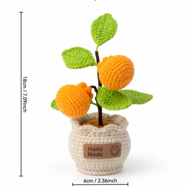 size Crochet Orange Planter