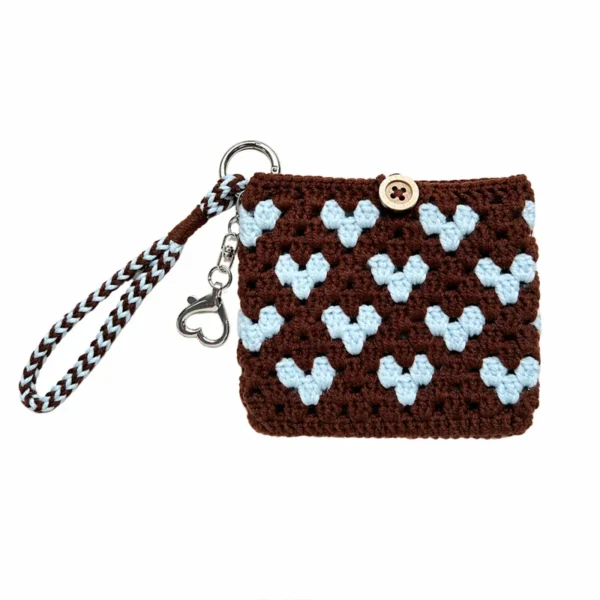Handmade crochet heart bag