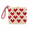 Handmade crochet heart bag