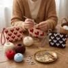 Handmade crochet heart bag
