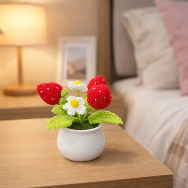 e Crochet Strawberry Planter