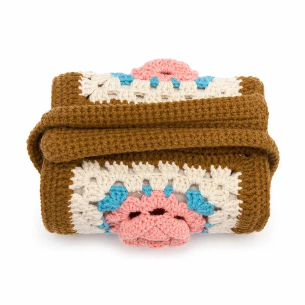 Handmade Crochet Rose Tissue Pouch