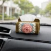 Handmade Crochet Rose Tissue Pouch