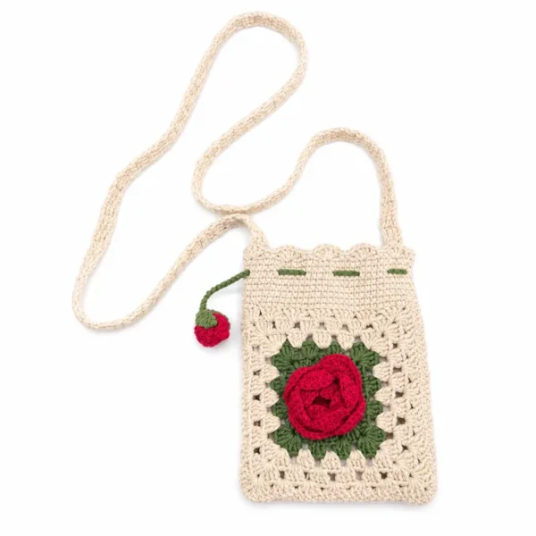 Handmade Crochet Rose Bag