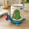 Handmade crochet lizard coaster