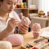 pink crochet pig doll