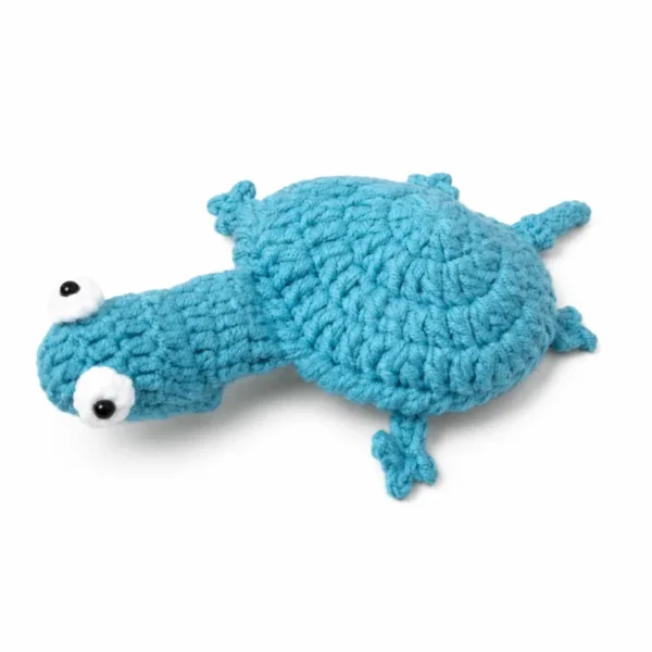 Handmade crochet lizard coaster