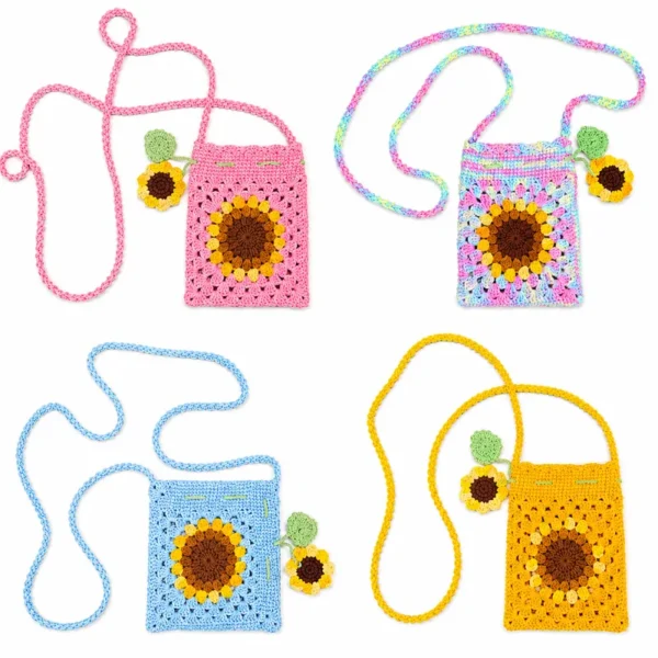 Handmade Crochet Sunflower Bag