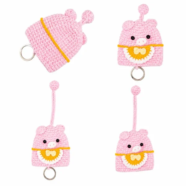 Handmade Crochet Pig Key Pouch