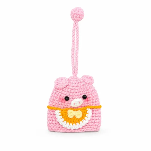 Handmade Crochet Pig Key Pouch