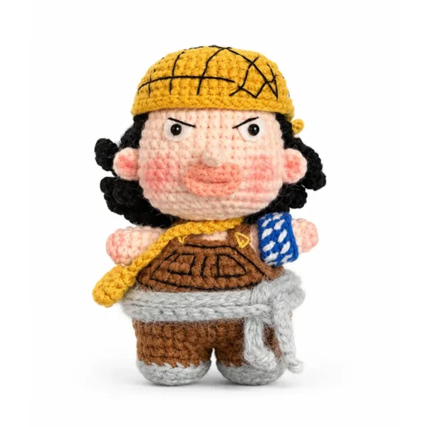 a Handmade Crochet Usopp Keychain