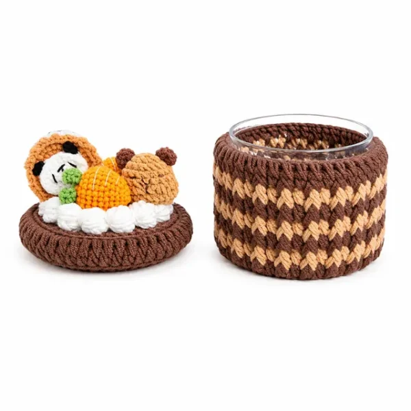 Handmade Crochet Cookies Container Storage Box
