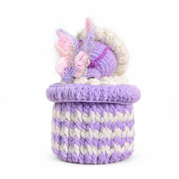 Handmade Crochet Flower Container Storage Box