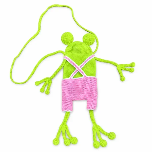 Handmade Crochet Frog Bag