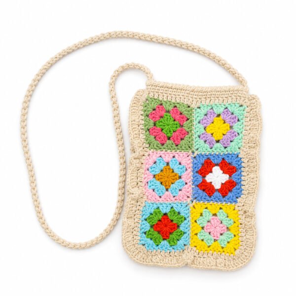 Crochet Granny Square Crossbody Bag