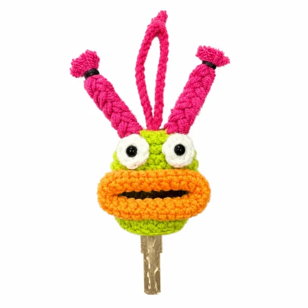 Handmade Crochet “Big Mouth” Key Chain Cover
