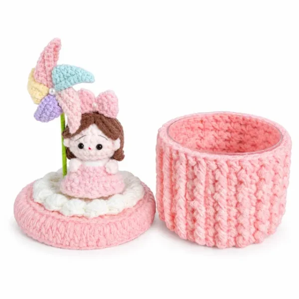 Handmade Crochet Princess Container Storage Box