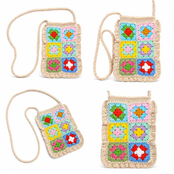 Crochet Granny Square Crossbody Bag