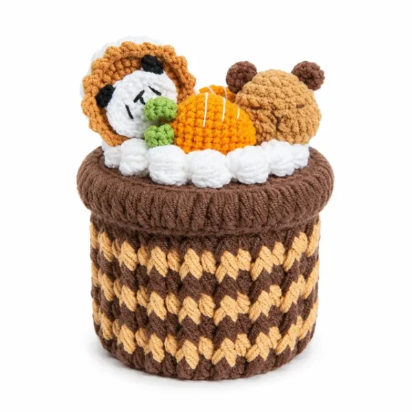 Handmade Crochet Cookies Container Storage Box