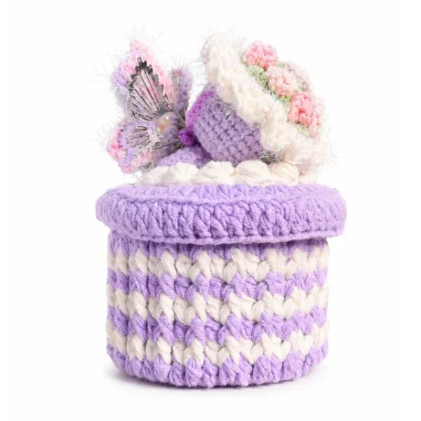 Handmade Crochet Flower Container Storage Box