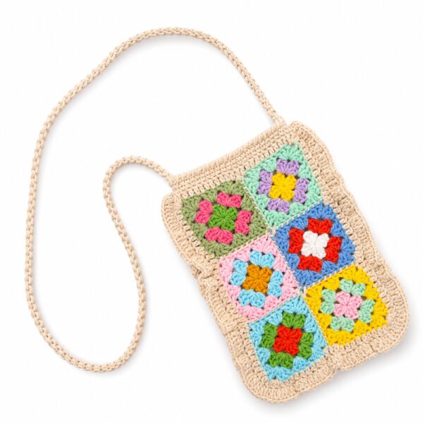 Crochet Granny Square Crossbody Bag