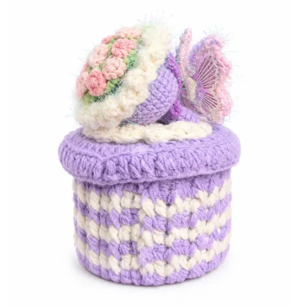 Handmade Crochet Flower Container Storage Box
